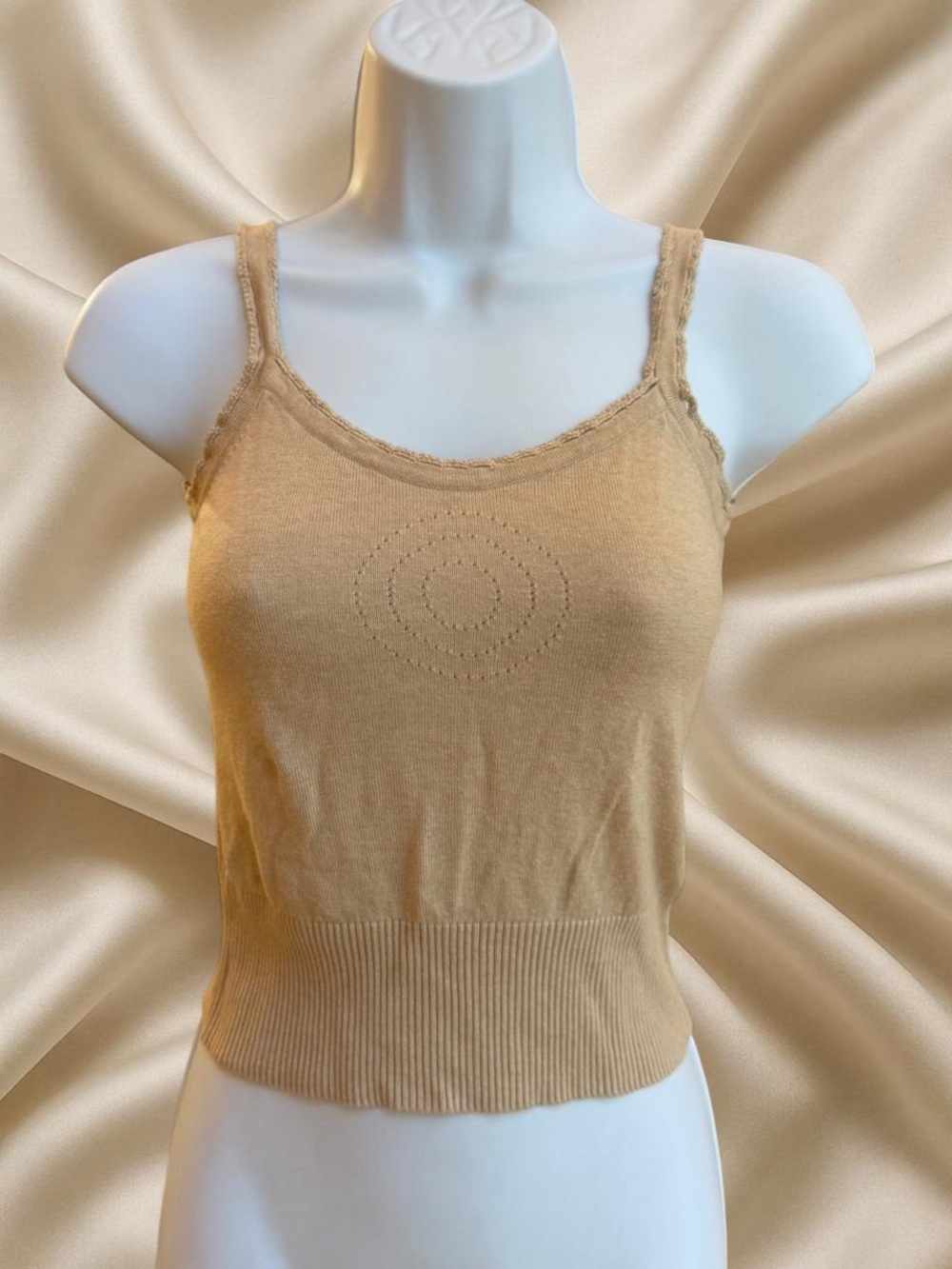 Euro Women’s Beige Knit Camisole Tank Top